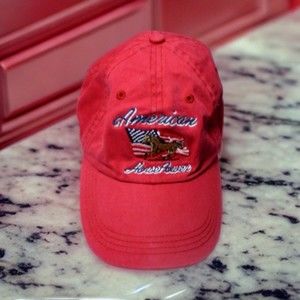 Bit and Bridle Unisex Baseball Cap Hat Red American HorsePower Adjustable
